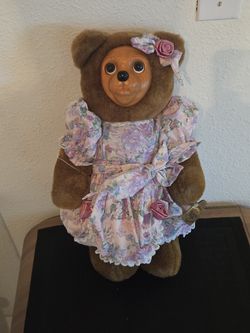 Vintage 1993 Robert Raikes Bear "Sophie" Wooden Face Limited Edition 1505/5000 COA & Box