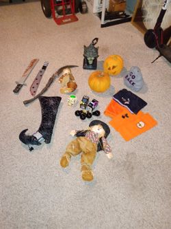 21 Halloween decorations, all of them for $50.
