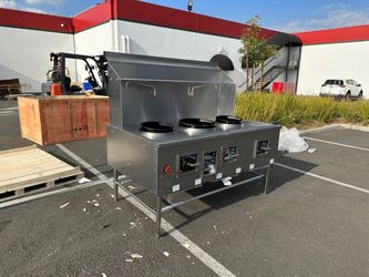 NSF 13+16+13 in 3 hole Chinese Wok Range waterfall TC-W3L1NG