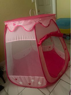 Pink tent ball pit