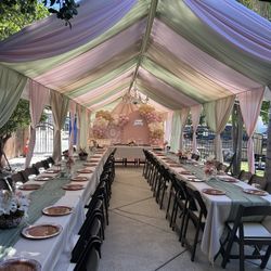 12x30 canopy Draping, Backdrop