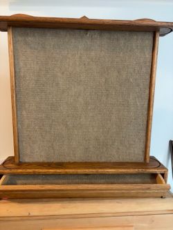 Wood Framed Message Board with Whiteboard, Bulletin Board & Storage Drawer