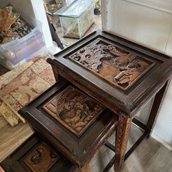 Carved Set Table 