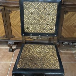 Antique Chairs. 4 Chairs: Spanish Renaissance Revival 1900  Leather.