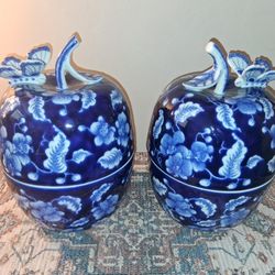 Vintage Blue & White  BOMBAY Company Ginger JARS 