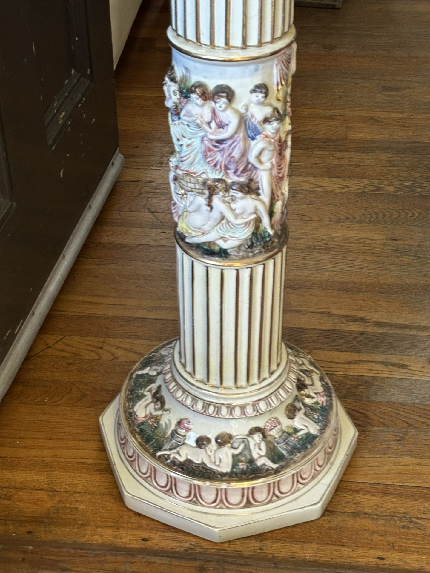 Capodimonte Porcelain Lamp Or Plant Stand