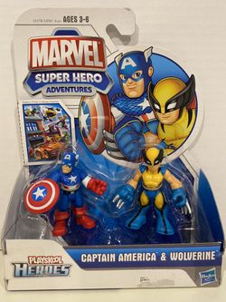 Playskool Marvel Super Hero Adventures Captain America and Wolverine 2 Pack