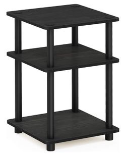 Black 3-Tier Wooden Night Stand Table