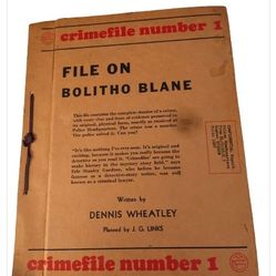 Vintage (1938) 'Crimefile Number 1 ~ File on Bolitho Blane' (Hardcover)
