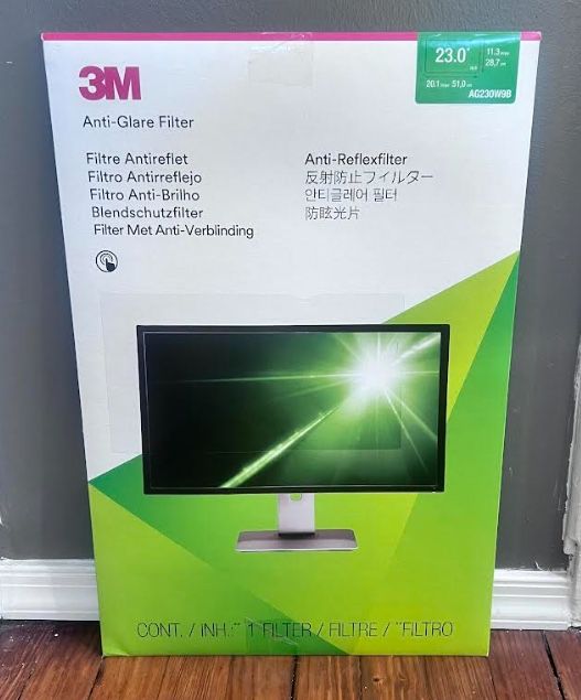 3M™ Anti-Glare Screen Filter for Monitors, 23" Widescreen (16:9), Reduces Blue Light, AG230W9B