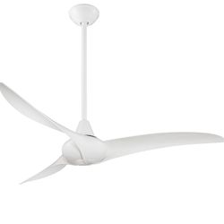 Please see 3 pictures  modern white plastic 3 blades ceiling fan