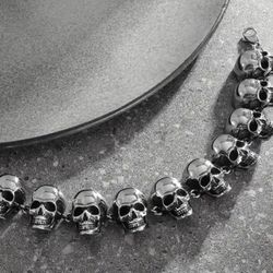 Stainless Steel Skull Bracelet 8" Stewart&Nellis Pick Up
