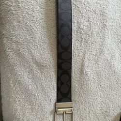Black coach belt for men