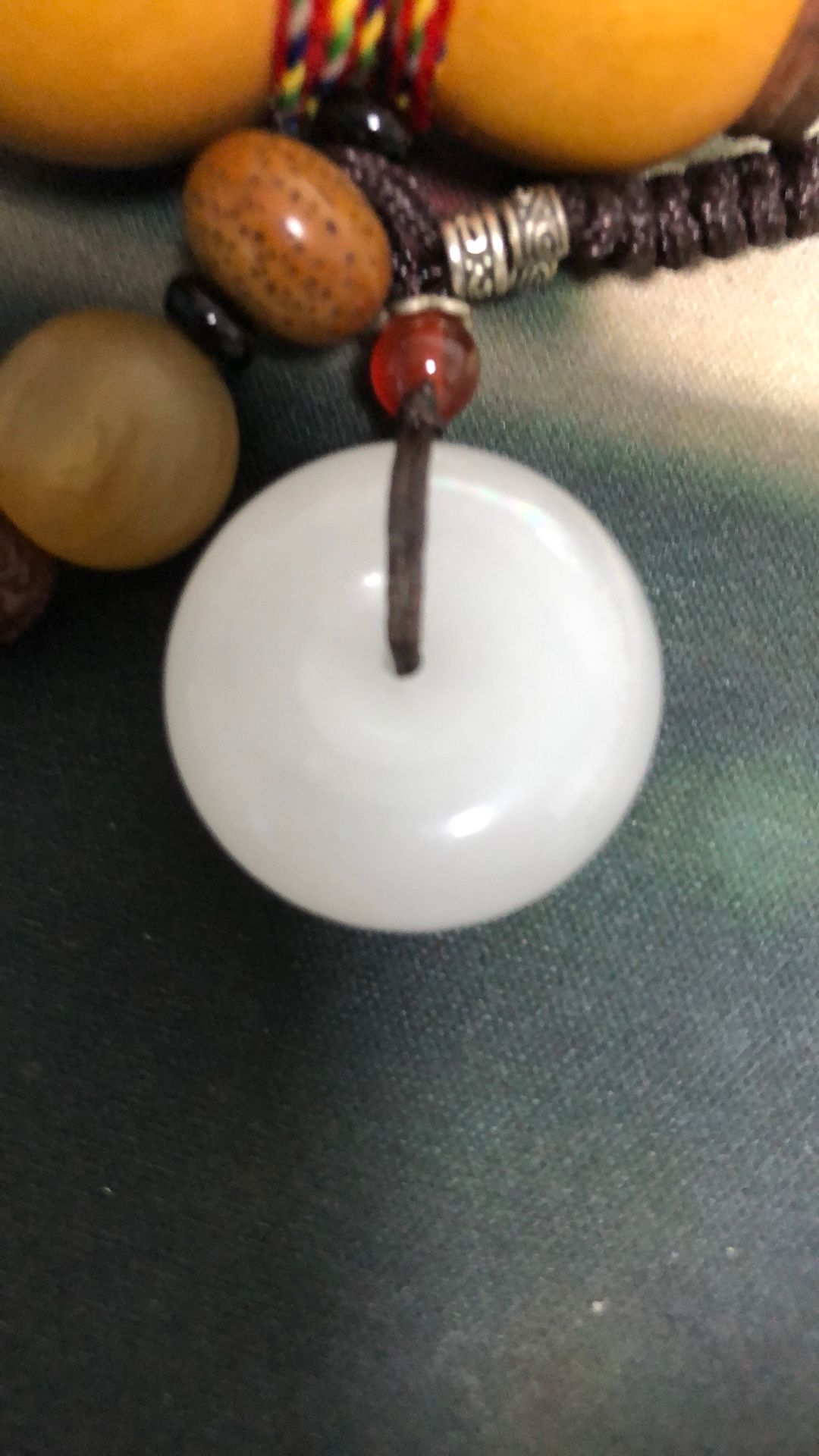 Purely handmade Hetian jade pendant