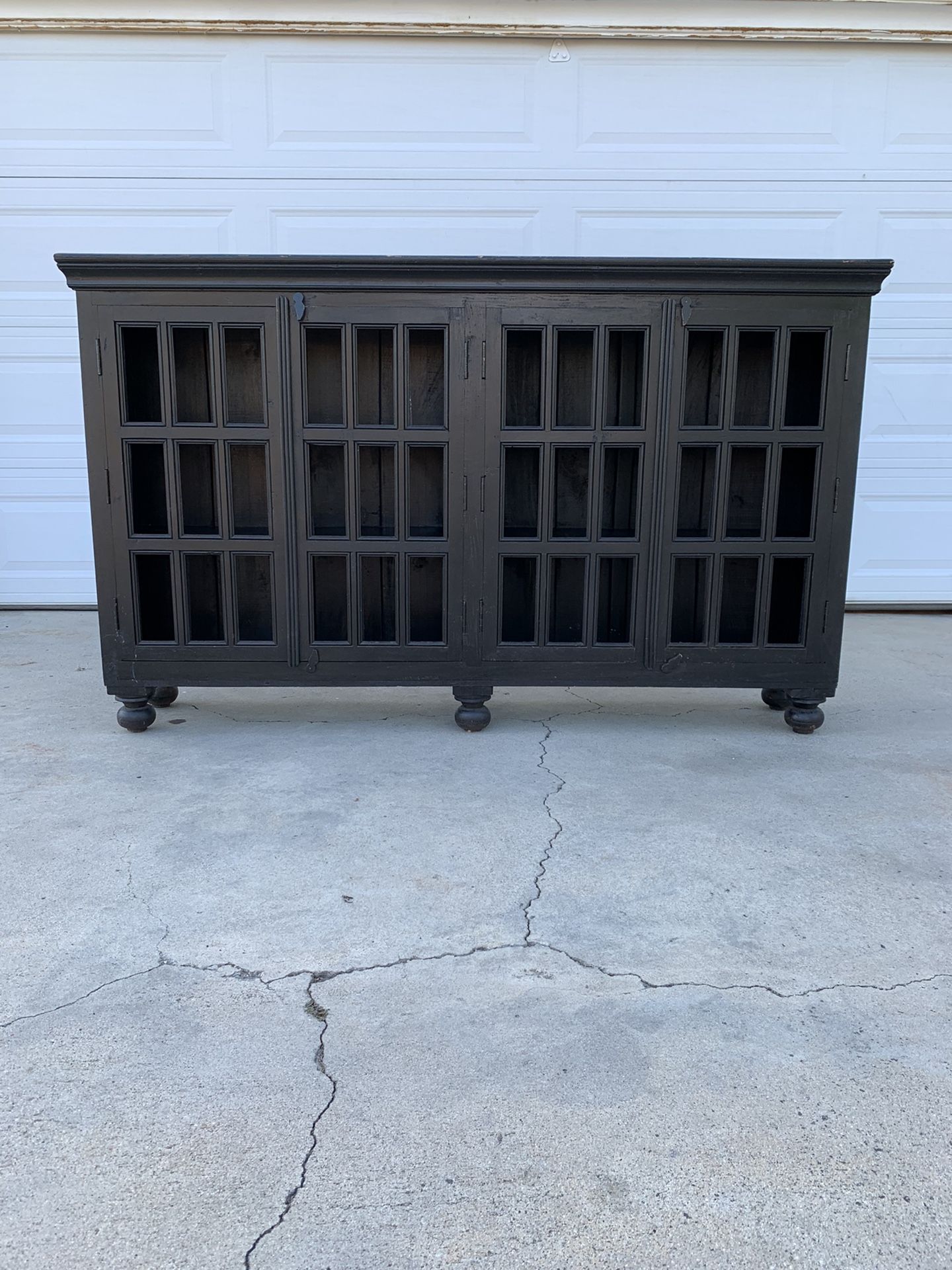 Z Gallerie Wood Hutch Storage Cabinet Sideboard