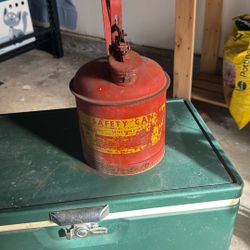 Vintage red safety gas can