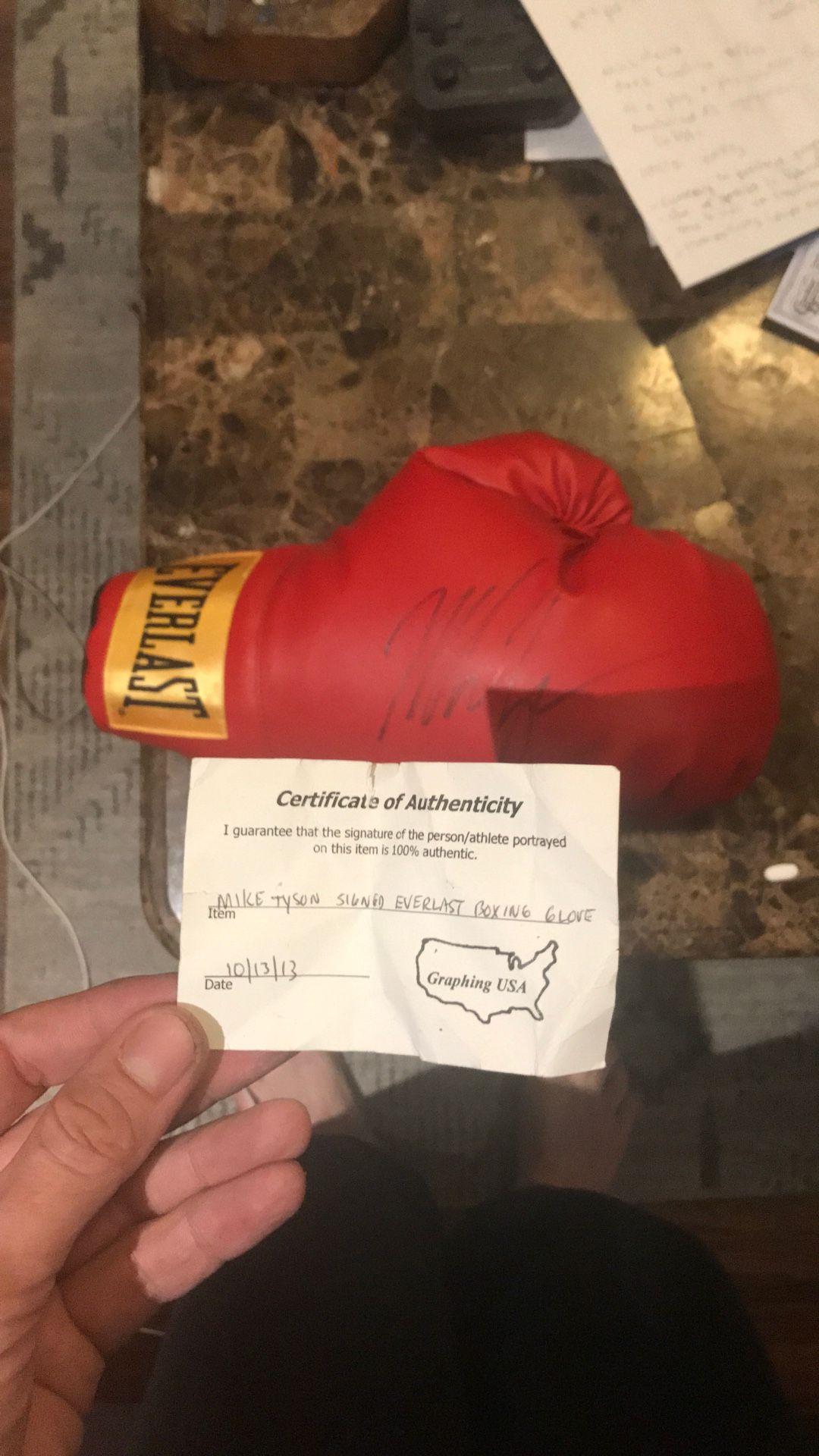 Mike Tyson Signed Everlast Boxing Glove