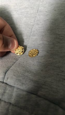 Large nugget earrings 10k
