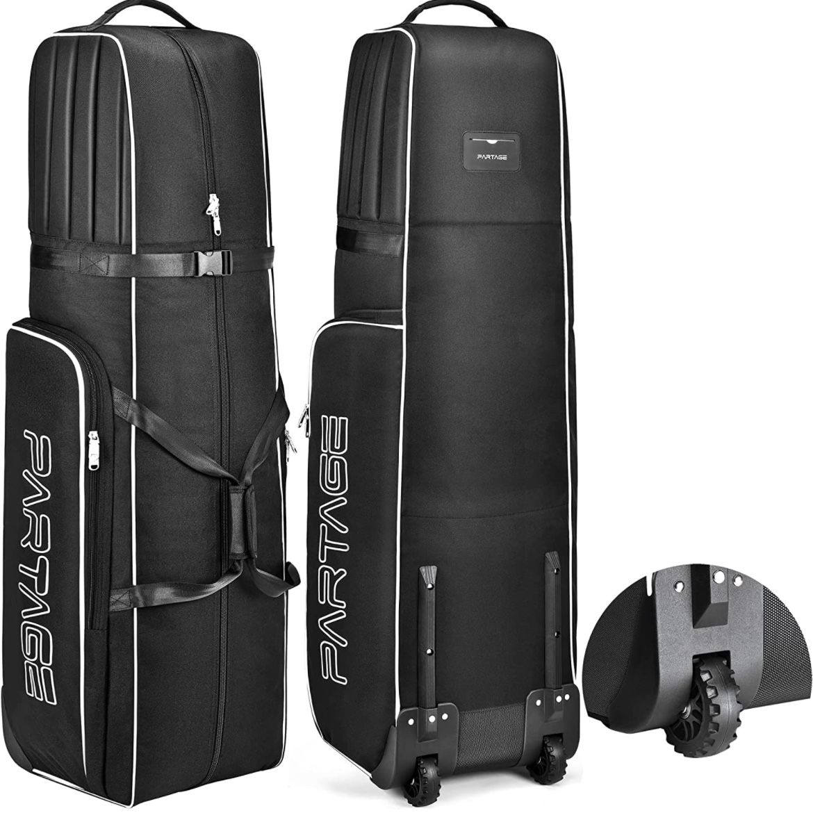 New Partage Golf Travel Bag with Wheels, Golf Travel Case for Airlines, 900D Heavy Duty Polyester