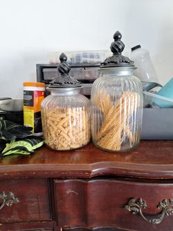 2 Glass Canisters