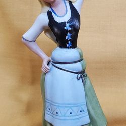 Vintage Vista Alegre Porcelain "Portugal Douro Litoral Style" Girl Handpainted 9" Figurine - REDUCED 