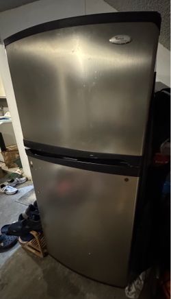 Fridge — Whirlpool Gold — used chrome refrigerator freezer
