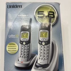 Uniden DXI5586-2 5.8 GHz Analog Cordless Phone Dual Handsets Caller ID Open Box