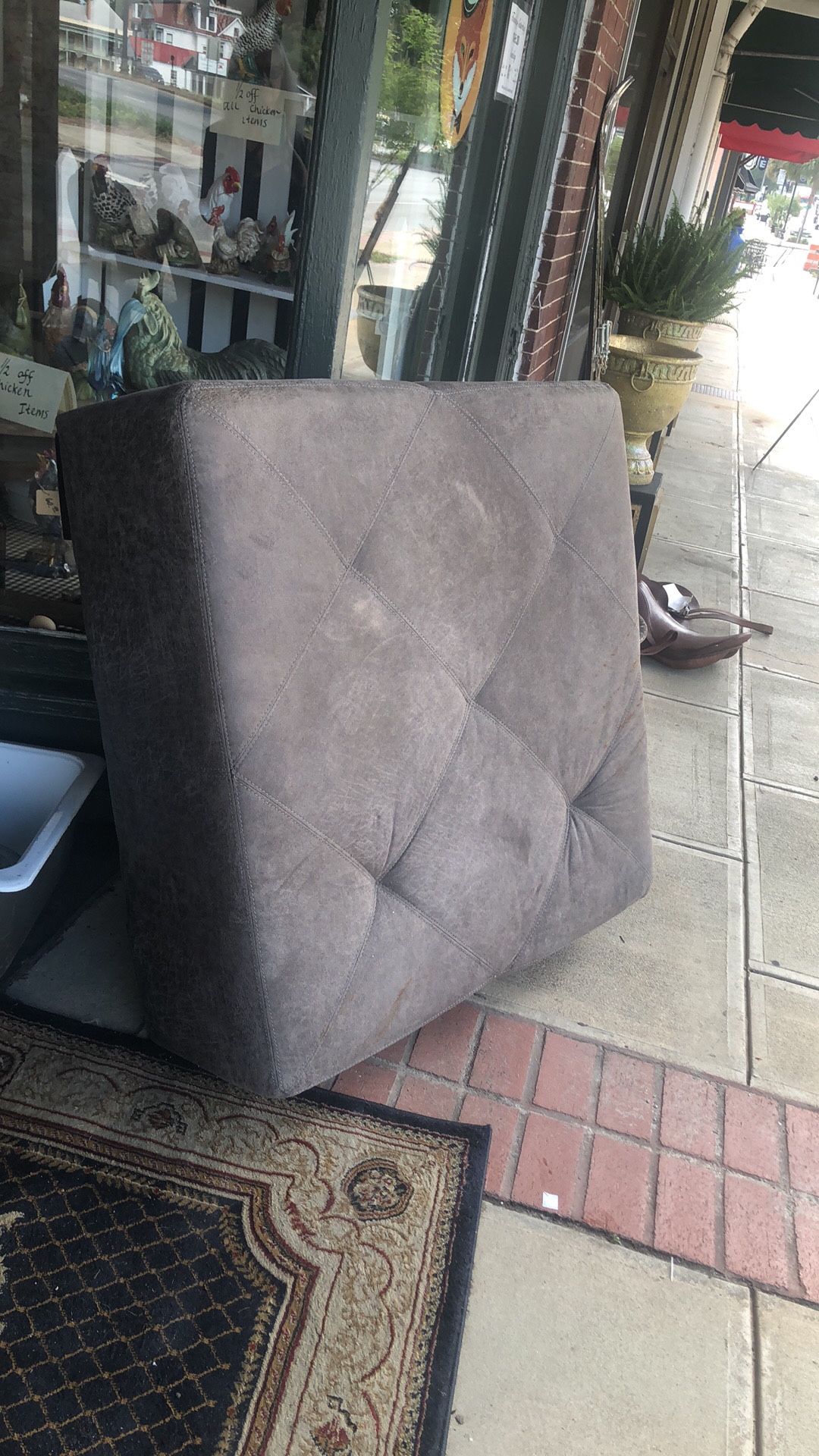 Ultra suede Ottoman 