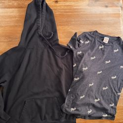 women’s Pink by Victoria’s Secret Hoodie and Tee size XS 