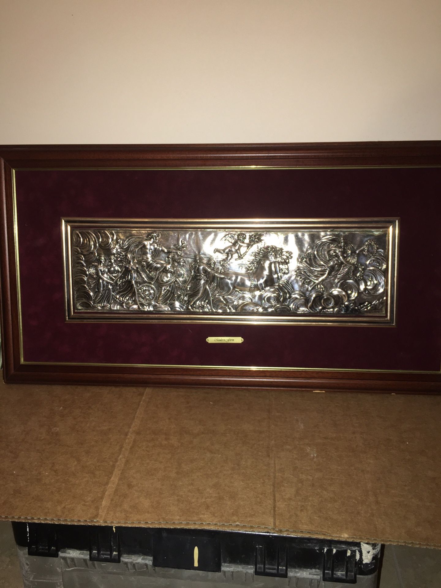 Sterling Silver Italian Relief Three Dimensional Picture vintage
