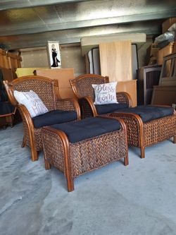 Outdoor Set Of Chair's With Ottoman
