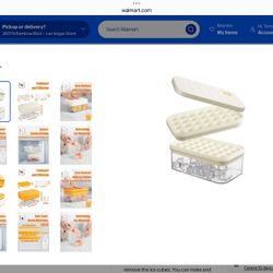 Brigii Ice Cube Tray With Lid&Bin, Ice Cube Mold With 56 Cubes