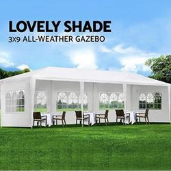 10'x 30' White Gazebo WeParty Tent Canopy With 6 Windows & 2 Sidewalls-8