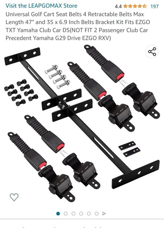 Universal Golf Cart Seat Belt Kit