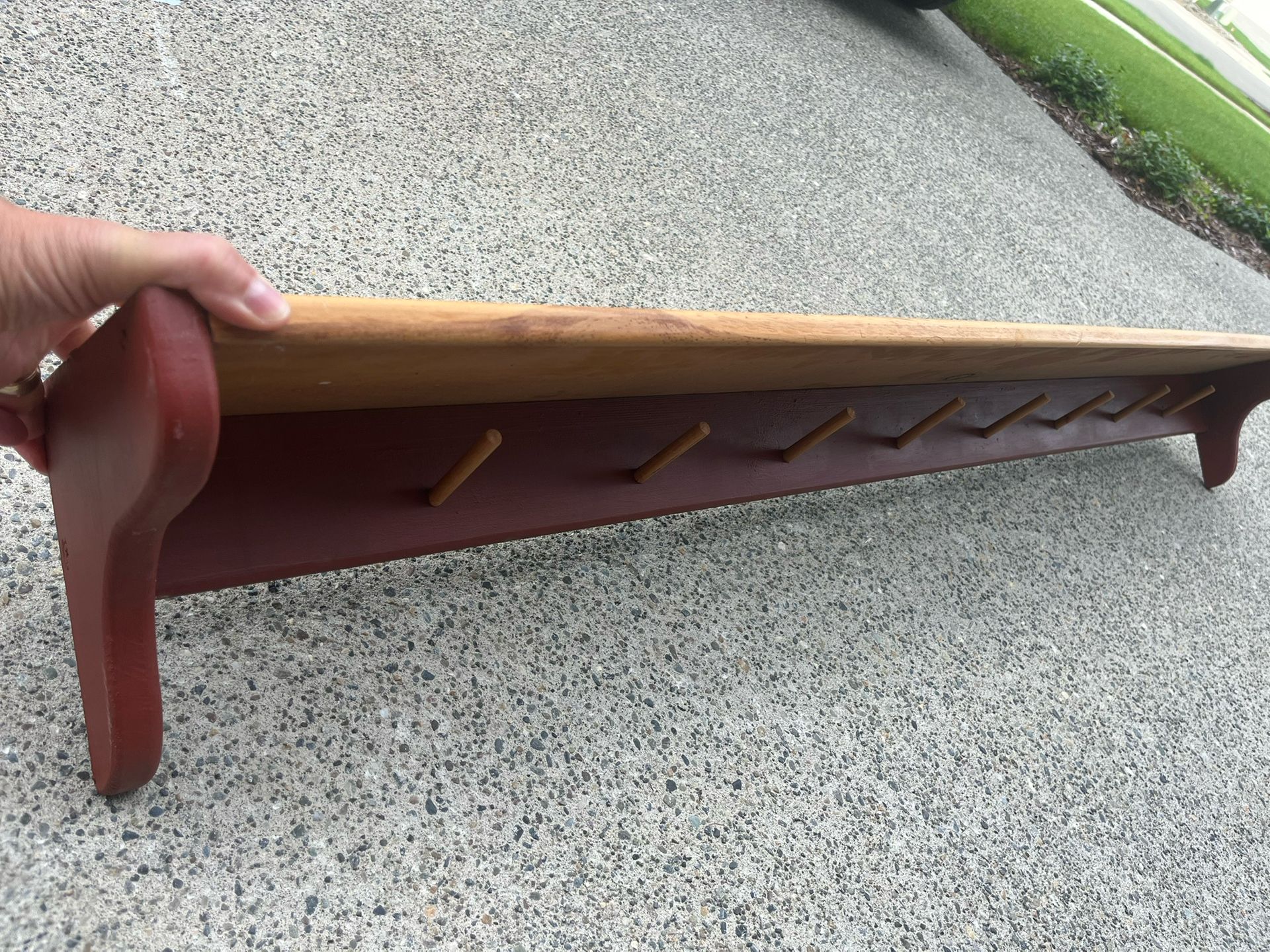 Country Shelf With Hooks/Pegs