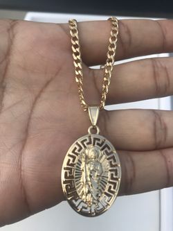 14k Gold filled Cuban link with St Jude charm