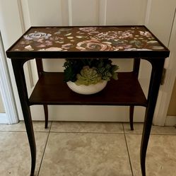 UPCYCLED Vintage 50’s Table Decorative Table Handmade - Floral / Pastels & Gold