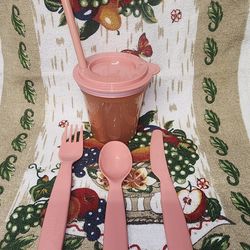 Plastic Drinkware Set & Flatware Set (New)