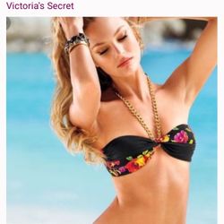 Victoria's Secret NWOT Floral Chain Bandeau Bikini | Ret $85