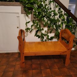 Wood Bench With Metal