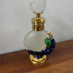 Peacock Enamel Perfume Bottle 