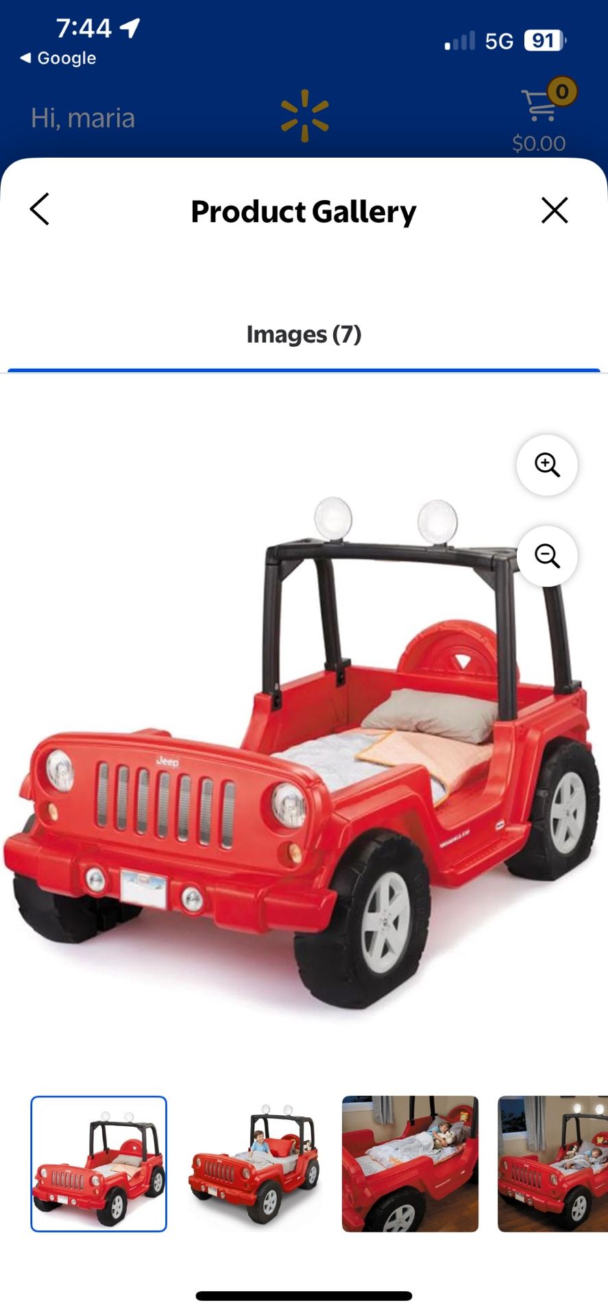 Little tykes Jeep wrangler Toddler To Twin Bed