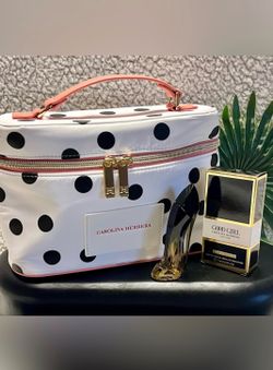 Carolina Herrera Pink & White Polka Dot Cosmetic