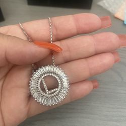 letter (L)  Silver Necklace New