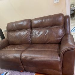 Power Recliner Sofa Leather Loveseat