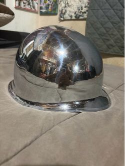 WW II military police parade helmet (chrome finish)