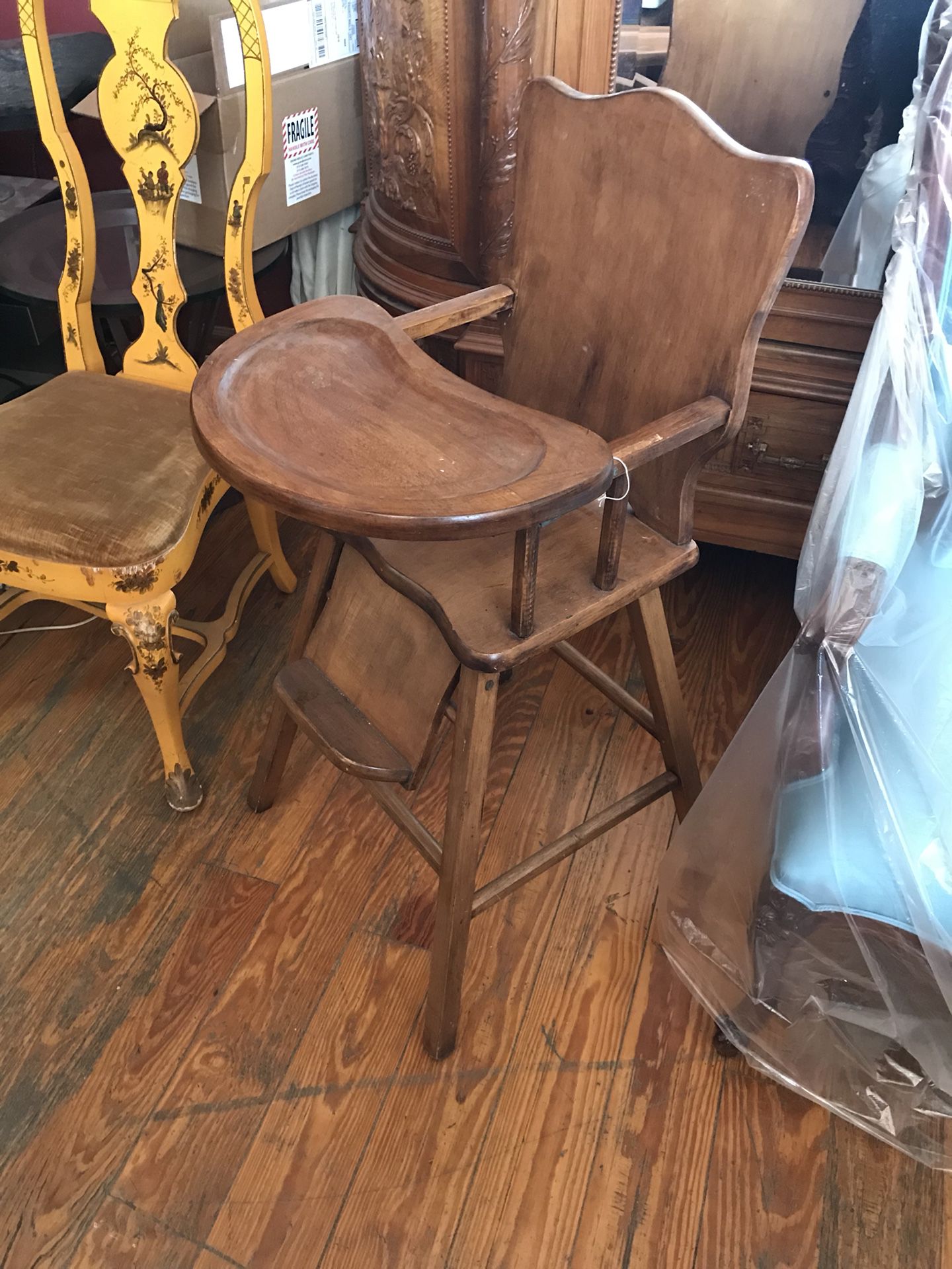 Antique baby high chair