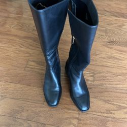 Knee High Black Leather Boots 👢 