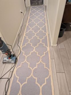 Gray Trellis Hallway Runner Rug
