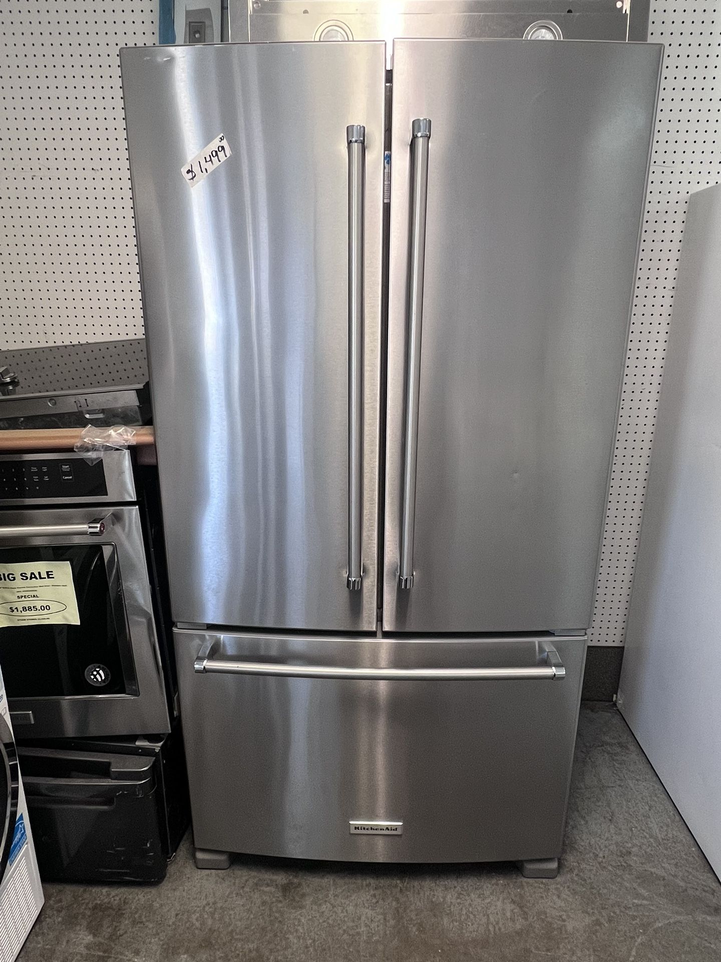 Kitchen Aid French Doors Refrigerator 36” Wide For Home And Gardens New Open Box